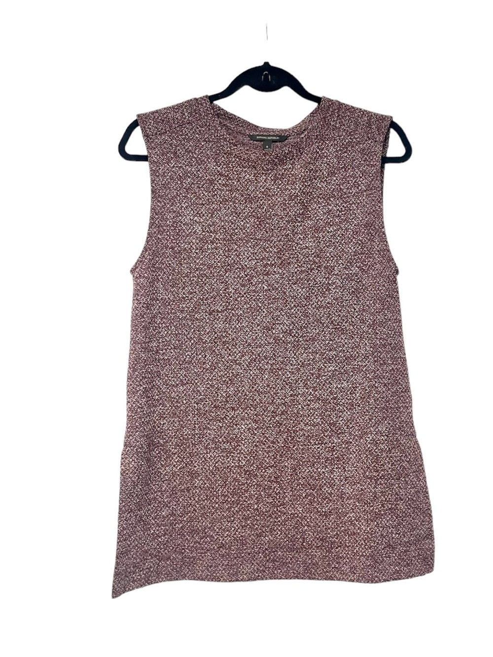 Banana Republic Long Maroon & White Speckled Sleeveless Top Sz S